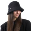 Bucket hat - zimný čierny vlnený klobúčik - Seeberger