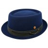 Plstený klobúk porkpie - Mayser - modrý klobúk Gareth