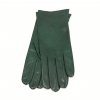 Dámske zelené kožené rukavice bez podšívky s rozparkom - Carlsbad Hat