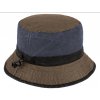 Voľnočasový legendárny bucket hat od Fiebig 1903 - hnedomodrý - vypraná bavlna