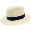 Slamený klobúk s modrou stuhou - Fedora