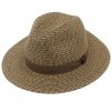 Hnedý slamený klobúk - Fedora Toyo