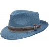 Modrý crushable (nekrčivý) letný klobúk Trilby - Mayser Maleo, UV faktor 80