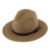 Letný Fedora klobúk s koženým opaskom - Fiebig Cognac