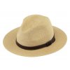 Letný Fedora klobúk s koženým opaskom - Fiebig Beige