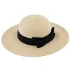 Dámsky letný slamený klobúk Fiebig so širokou strieškou - Brim Hat Natur