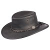 Austrálsky čierny klobúk z klokanie kože (skladací) - SQUASHY SUNDOWNER KANGAROO