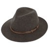 Cestovný odolný hnedý klobúk vlnený od Fiebig - Traveller vodeodolný a nekrčivý