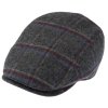 Pánska vlnená károvaná čiapka v šedej farbe - Fiebig
