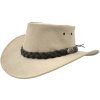 Austrálsky béžový klobúk kožený s klokanou kožou - Jacaru