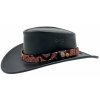 Čierny kožený klobúk - Koori
