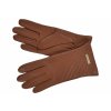 Dámske hnedé kožené rukavice s prešívaním - Seeberger