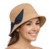 27316 1 damsky slameny klobouk cloche s modrou masli