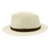Nekrčivý svetlo béžový letný klobúk – celulóza s koženým pásikom | Carlsbad Hat
