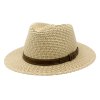 Nekrčivý béžový letný klobúk – celulóza s koženým pásikom | Carlsbad Hat
