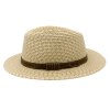 Nekrčivý béžový letný klobúk – celulóza s koženým pásikom | Carlsbad Hat