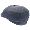 Alan - modrá osemdielna čiapka z ľanu a merino vlny