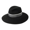Dámsky čierny klobúk Sophie s dvojfarebnou stuhou - široká krempa BORSALINO