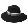 Dámsky čierny klobúk Sophie s dvojfarebnou stuhou - široká krempa BORSALINO