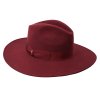 Dámsky bordo klobúk s bordo stuhou - široká krempa