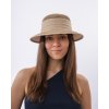 Slamený klobúk - šiltovka proti slnku - Seeberger - morská tráva s béžovou stuhou