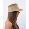 Slamený klobúk - šiltovka proti slnku - Seeberger - morská tráva s béžovou stuhou
