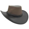 Jacaru Dingo Koolaroo – hnedý letný austrálsky klobúk s koženou krempou a priedušnou korunou