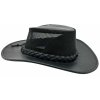Jacaru Dingo Koolaroo čierny – letný klobúk s koženým dýnkom a vzdušnou korunou