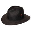 Luxusný čierny panamský klobúk Fedora - Mayser Gedeon - UV faktor 80