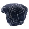 Zimná vlnená modrá bekovka (ušné klapky) - driver cap od CTH Ericson - Carl Sr. Tartan Check Blue