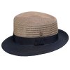 Modro béžový crushable (nekrčivý) letný klobúk Trilby - Mayser Pablito, Limitovaná kolekcia