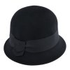 Dámsky čierny plstený Velvet klobúčik Cloche - Fiebig