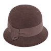 Dámsky hnedý plstený Velvet klobúčik Cloche - Fiebig