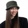 Dámsky zimný vlnený klobúk – zelená shetlandská vlna