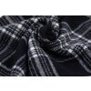 Vlnená čiernobiela kockovaná šála s brmbolcami