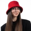 Bucket hat - zimný červený vlnený klobúčik - Seeberger