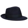 Luxusný modrý klobúk Fedora so stredným okrajom - Borsalino