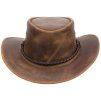 Austrálsky klobúk kožený - hnedý kožený klobúk OUTBACK LEGEND