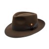 Hnedý klobúk Fedora Bogart s tmavohnedou stuhou - Mayser - Mio