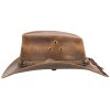 Austrálsky kožený klobúk BARRINGTON– hnedý retro s pleteným opaskom