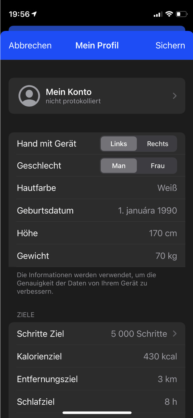 PERSÖNLICHES PROFIL UND TÄGLICHE ZIELE