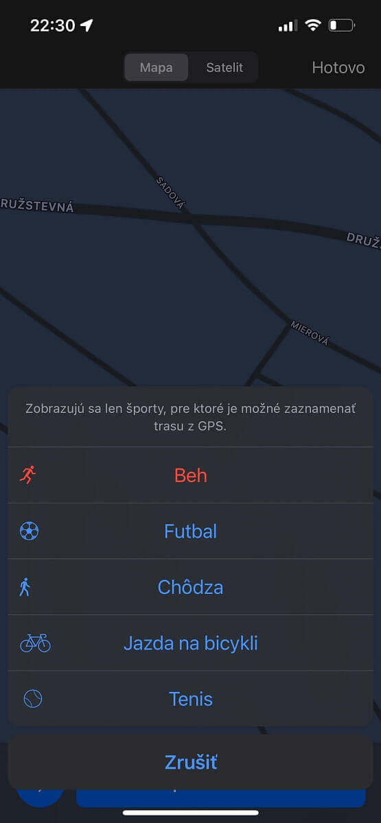 Monitorování průběhu sportovních aktivit