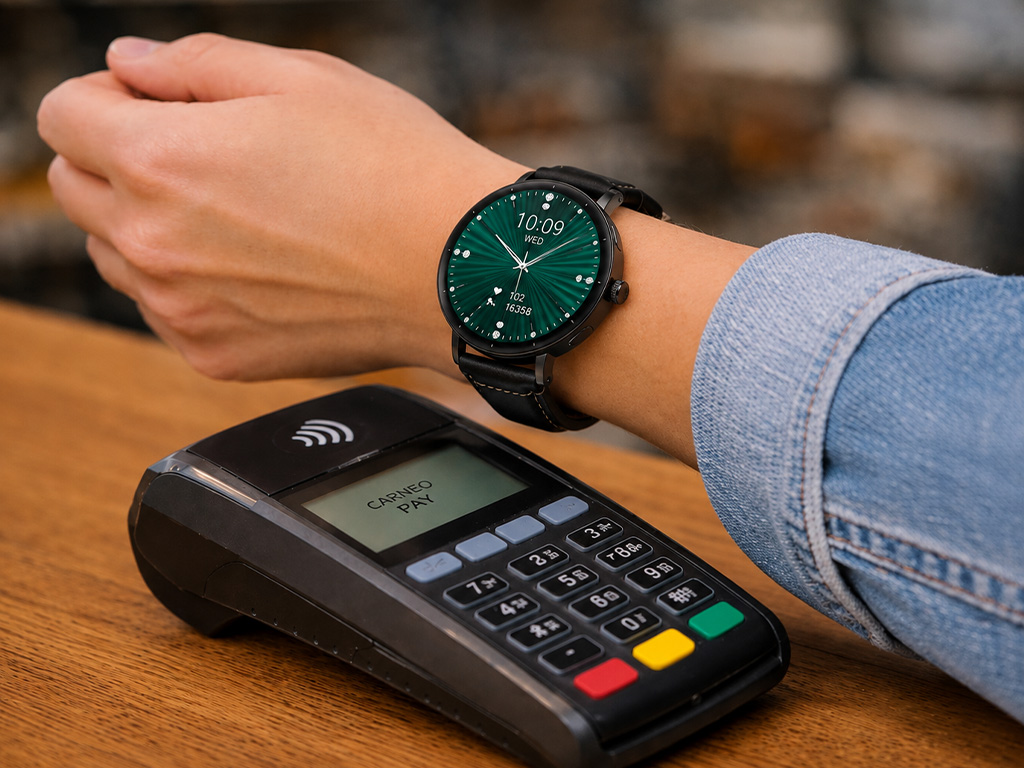Placení chytrými hodinkami s NFC řemínkem