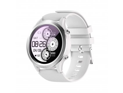 Chytré hodinky Carneo Athlete GPS stříbrné boční levý pohled