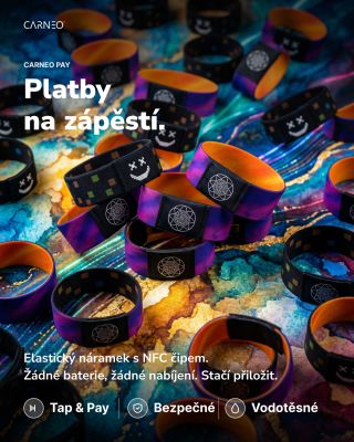 Peněženka? Mobil? Dnes stačí řemínek. 😄 Carneo Pay je elastický náramek s NFC čipem. Žádné nabíjení, žádná aplikace, žádné...