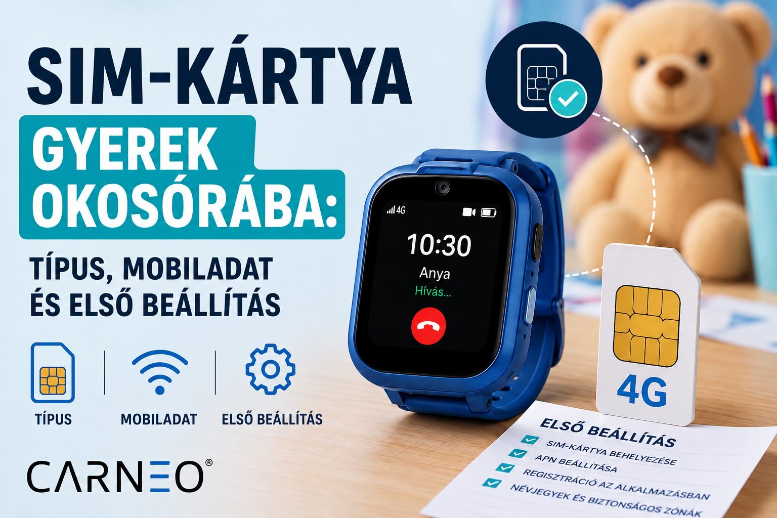 SIM-kártya gyerek okosórába: típus, mobiladat és első beállítás