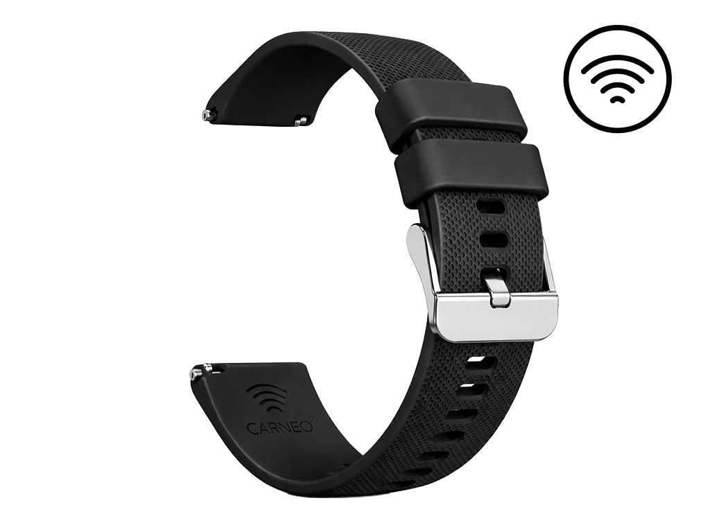 Platobný remienok Carneo Pay - čierny silikónový, 22mm