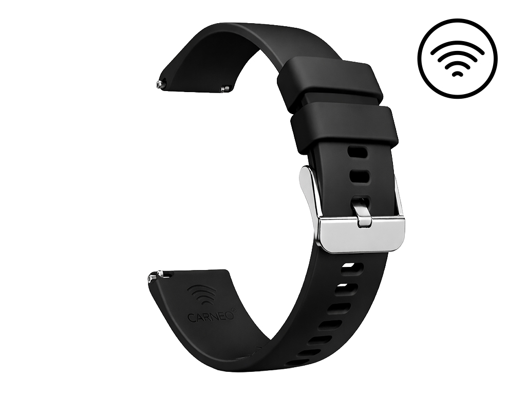 Platobný remienok Carneo Pay - čierny silikónový, 20mm