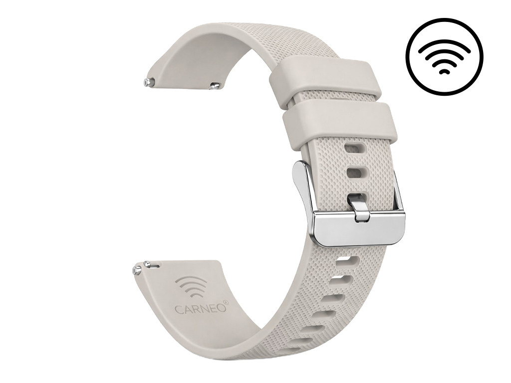 Platobný remienok Carneo Pay - bledošedý silikónový, 22mm