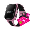 Detské smart hodinky CARNEO GuardKid+ 4G ULTRA ružové – pohľad spredu SIM